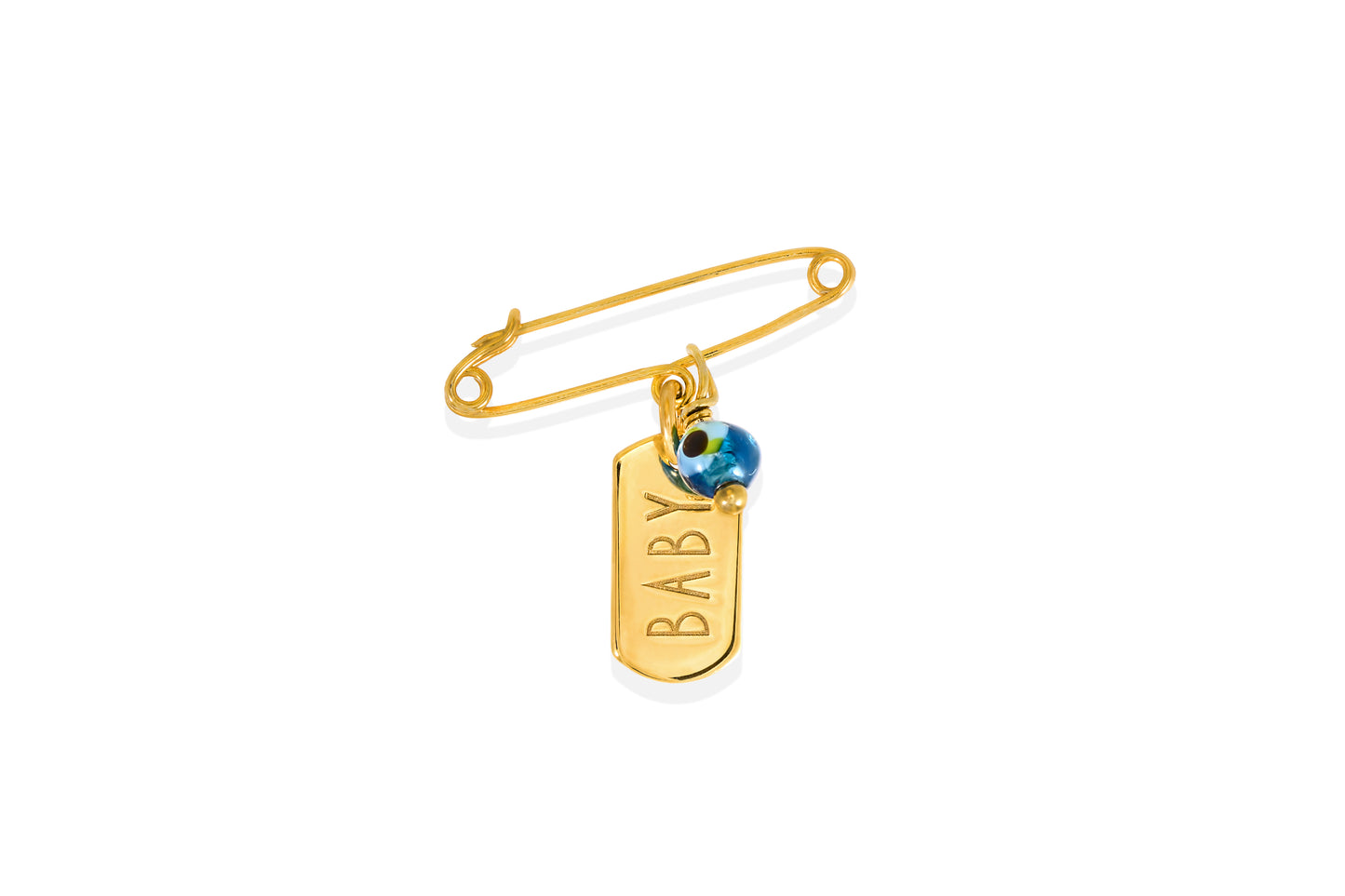 BABY mini tag goldplated silver pin