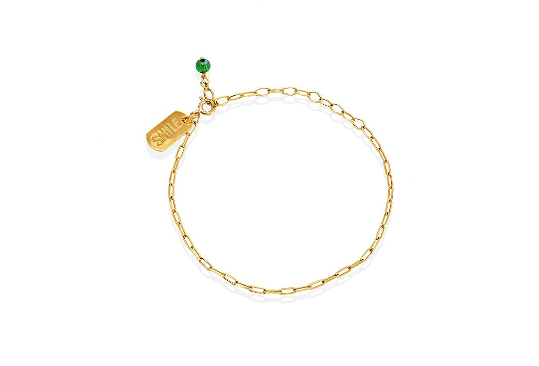 SMILE mini tag goldplated silver bracelet