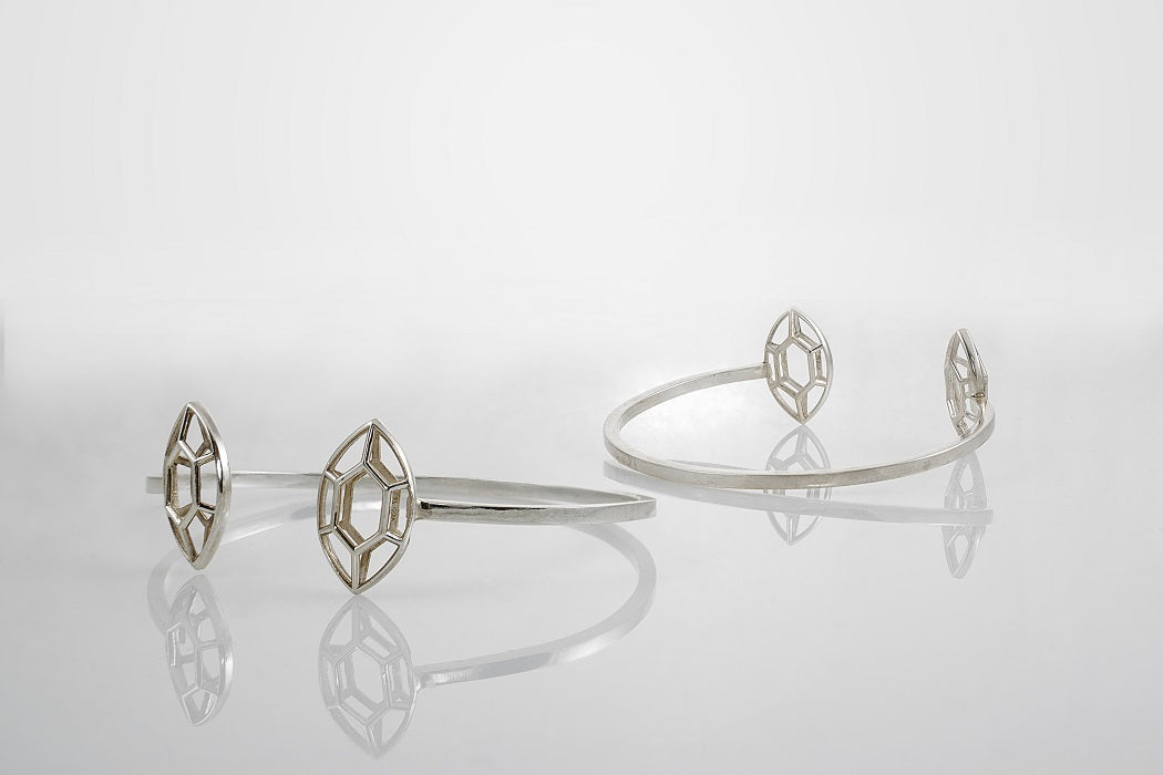 Double Navette | small silver cuff