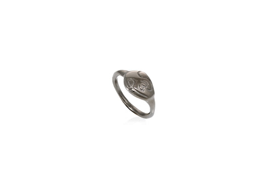 φως | fos rhodiumplated "pebble" ring