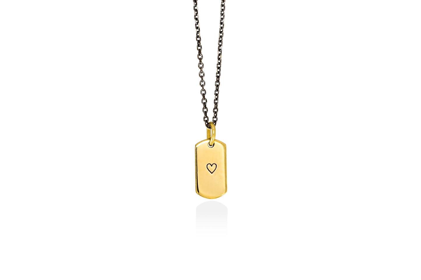 HEART tiny tag goldplated silver pendant