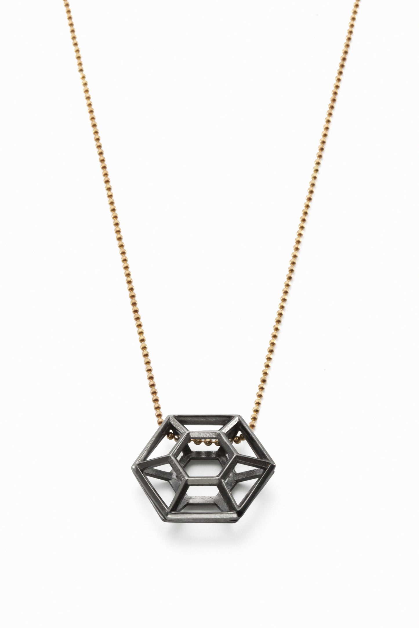 Round | large rhodiumplated silver pendant