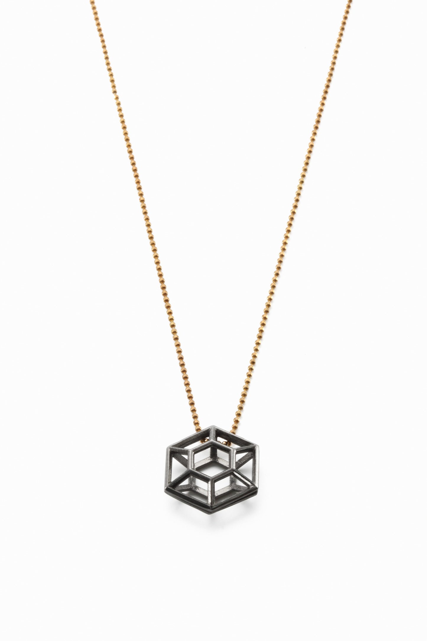 Round | small rhodiumplated silver pendant