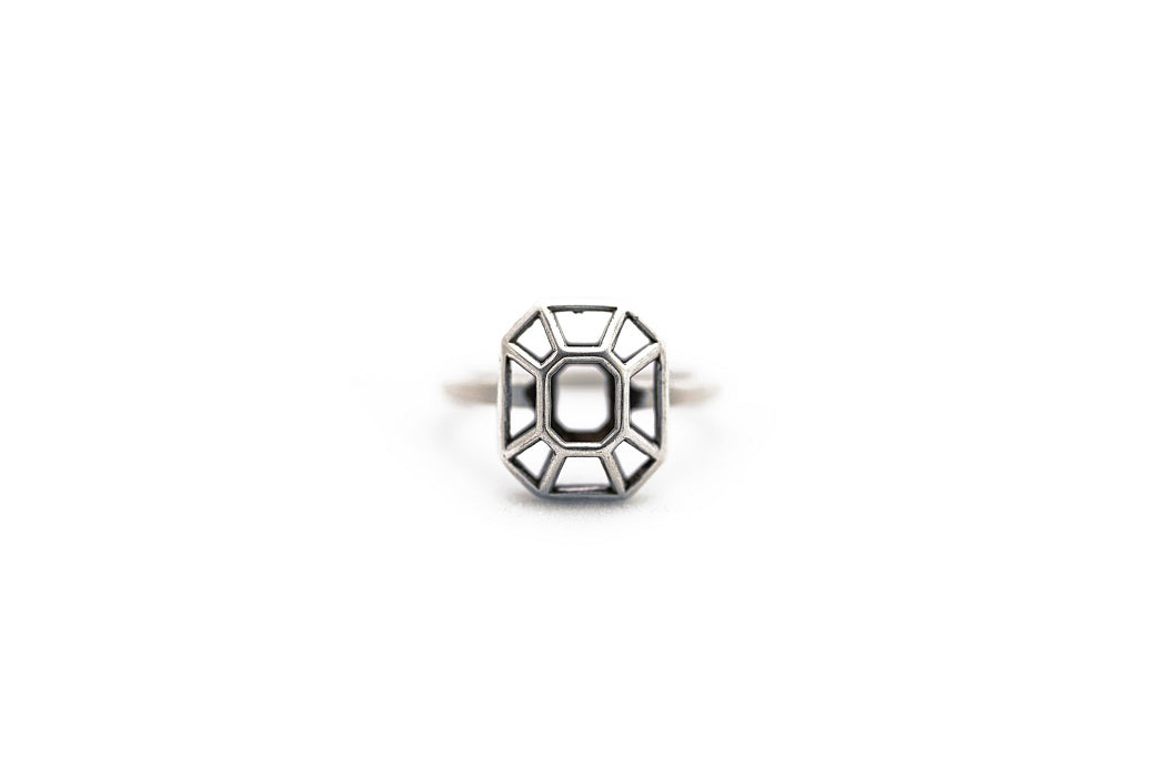 Emerald | small silver ring