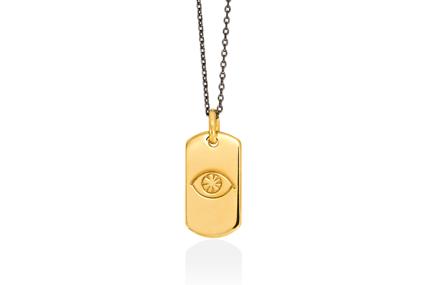 EYE | mini tag 18k gold plated vermeil pendant