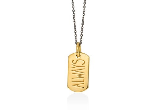 ALWAYS | mini tag 18 k gold plated vermeil pendant