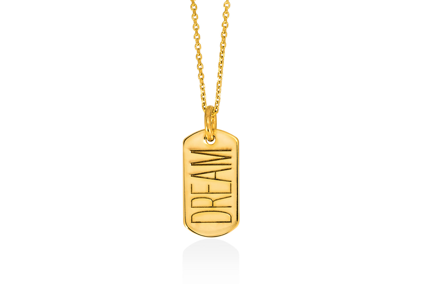 DREAM | mini tag 18k gold plated vermeil pendant