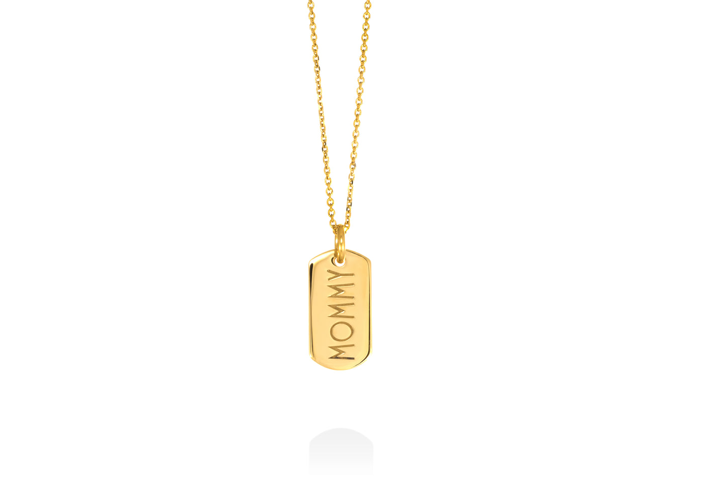 MOMMY | mini tag 18k gold plated vermeil pendant