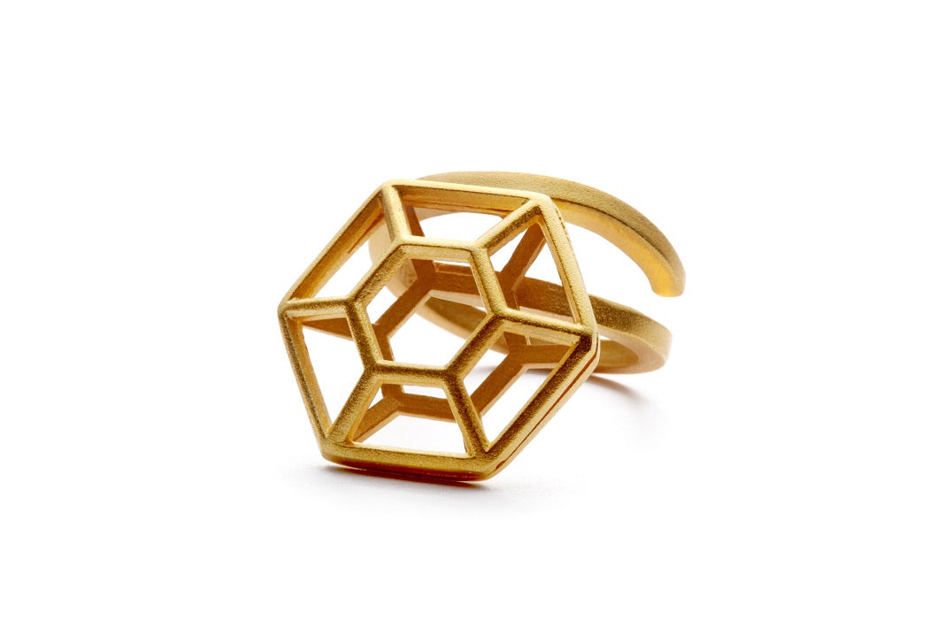 Round | large goldplated silver ring