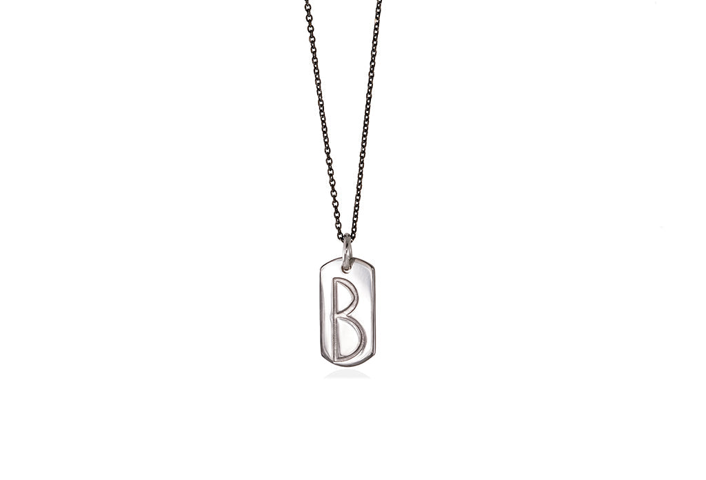 Monogram | tiny tag 18k gold plated vermeil pendant