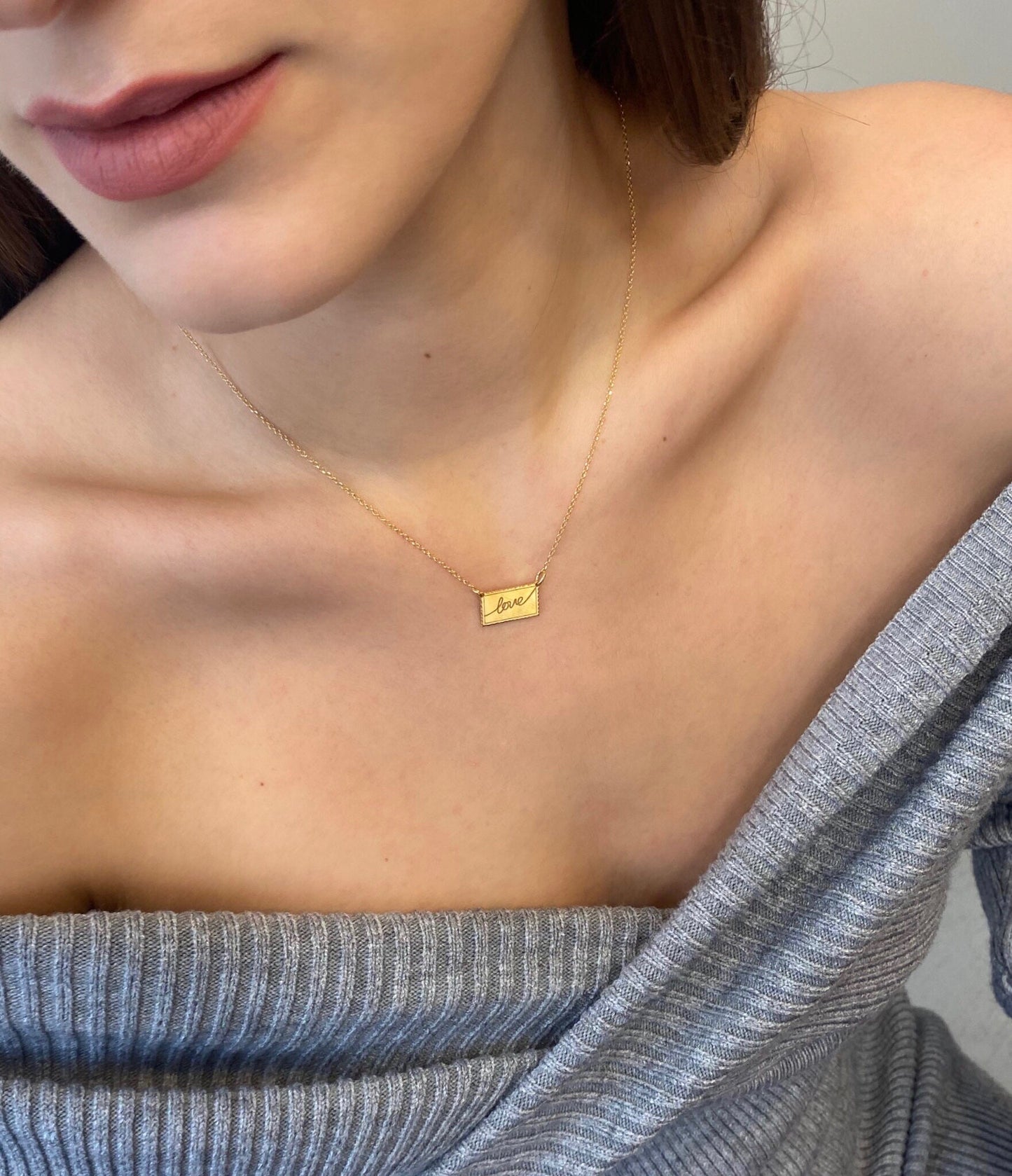 Smile postcard necklace