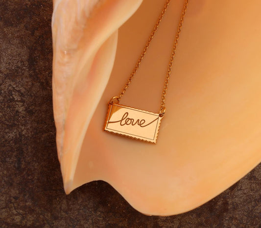 Love postcard necklace