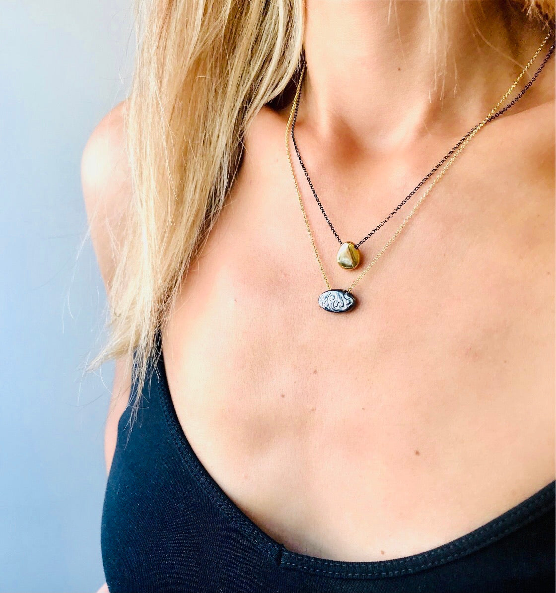 έρως | eros goldplated silver "pebble" pendant