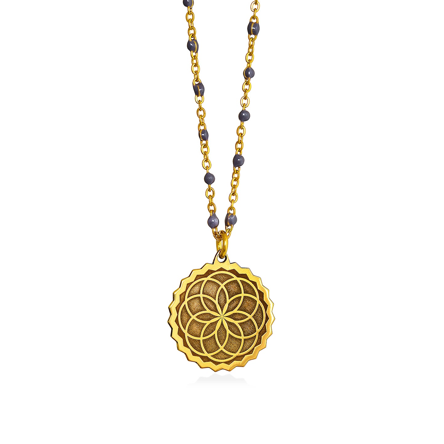 the creator | lucky charm | long brass pendant + colored chain