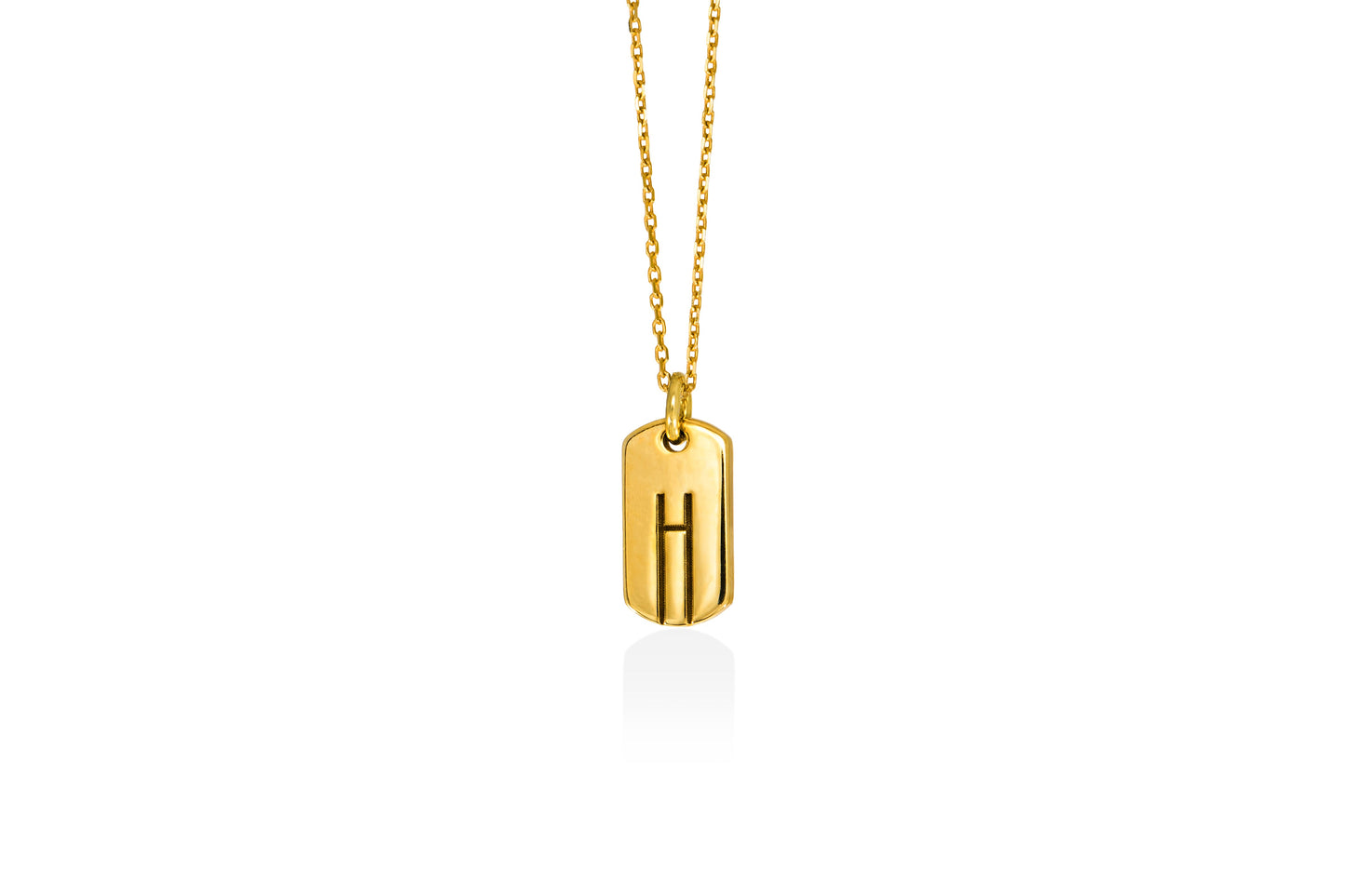 Monogram | tiny tag 18k gold plated vermeil pendant