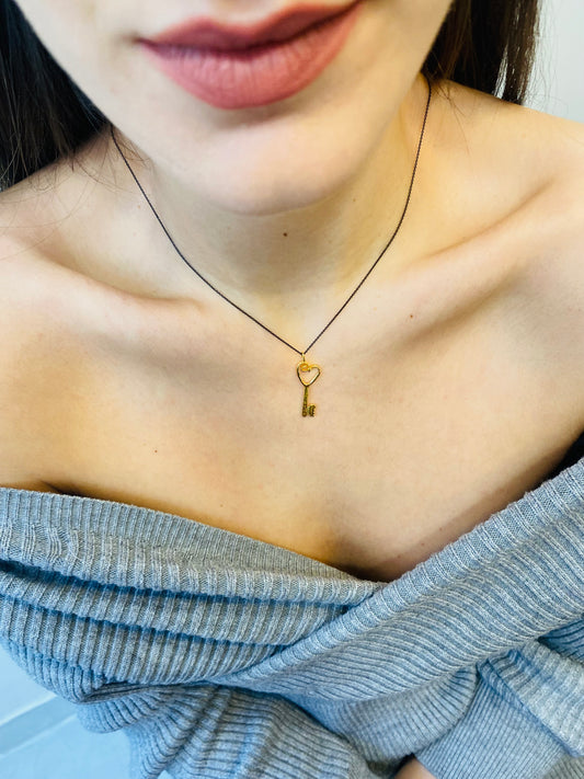 Key heart pendant | silver goldplated