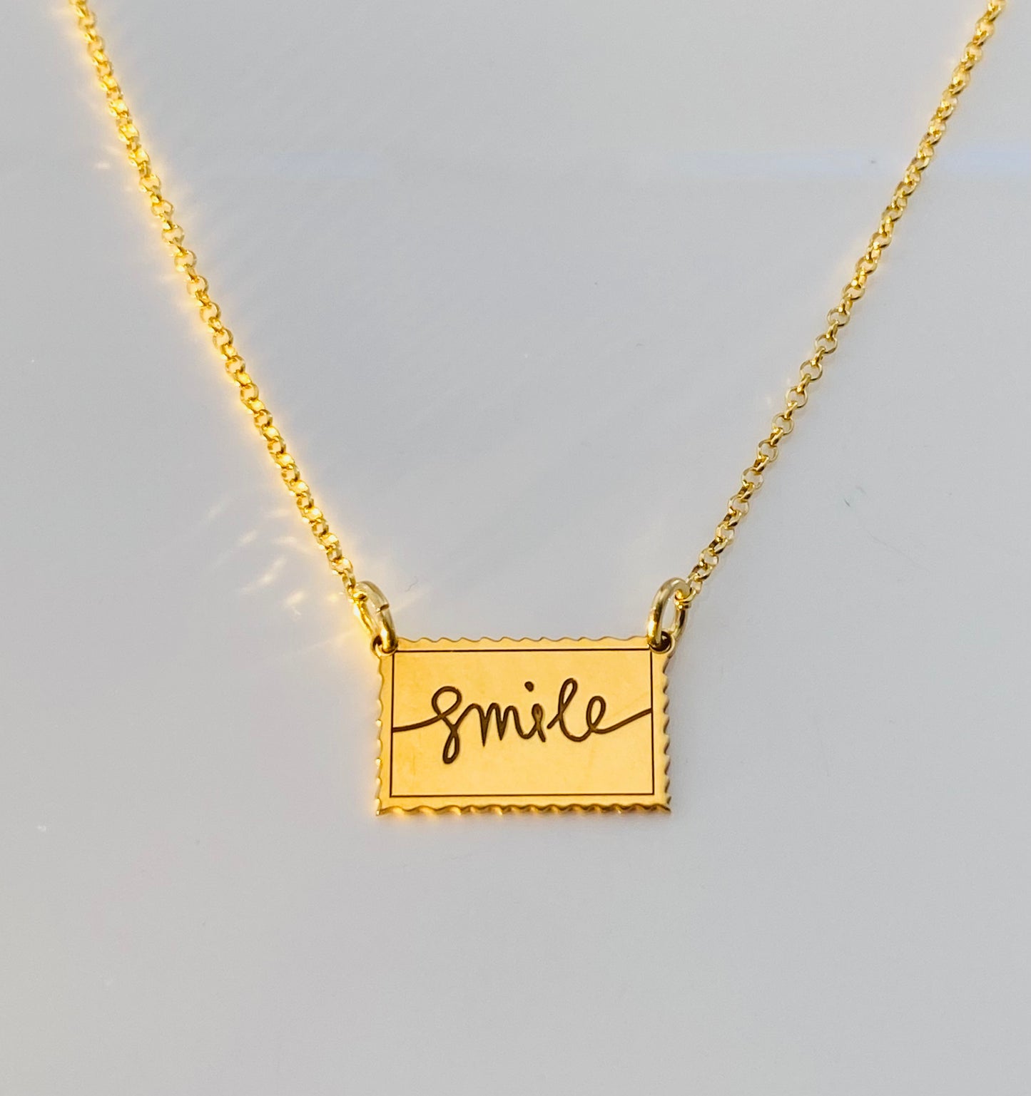 Smile postcard necklace