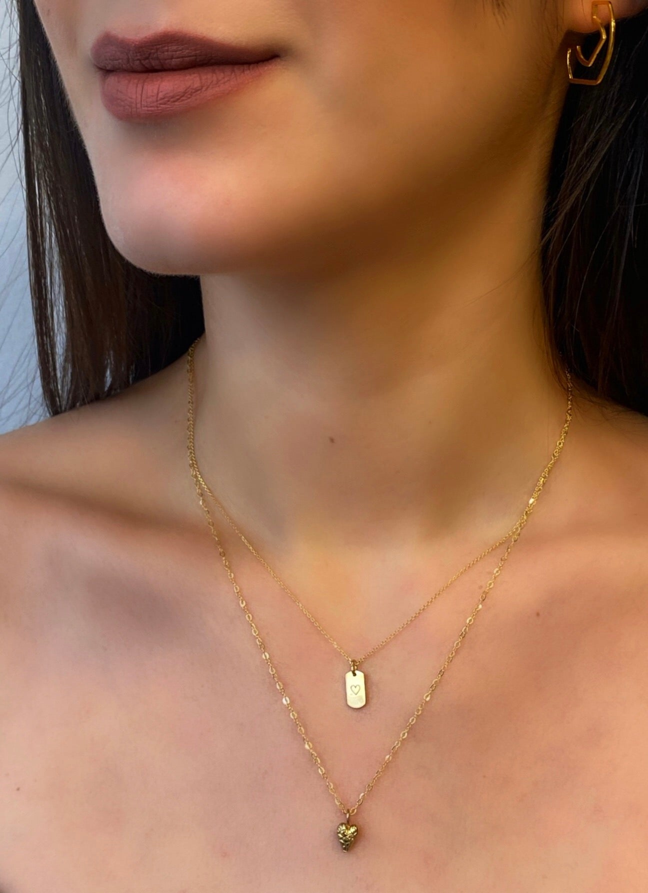 Monogram | tiny tag 18k gold plated vermeil pendant