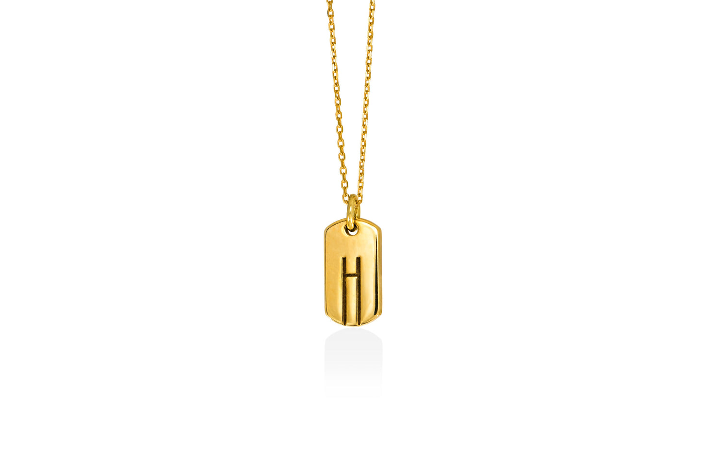 Monogram | mini tag 18k gold plated vermeil pendant