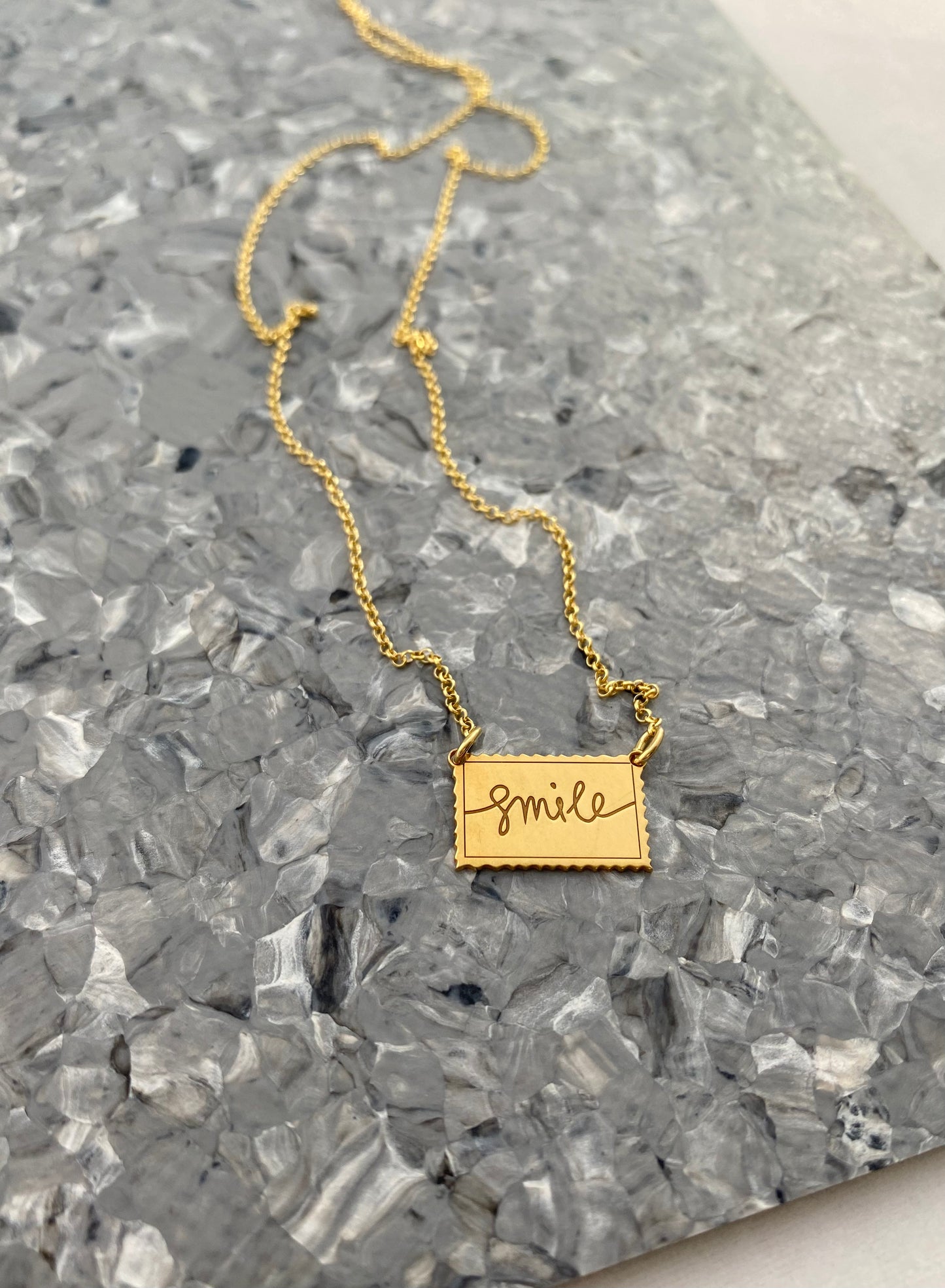 Smile postcard necklace