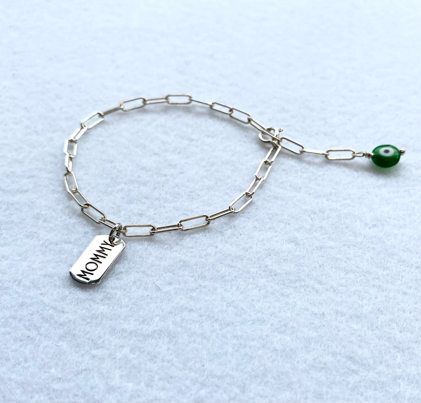 Words mini tag charm bracelet | silver 925