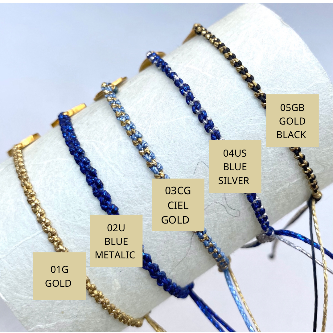 Fyllo large velonies/stitches collection | silver macrame bracelet