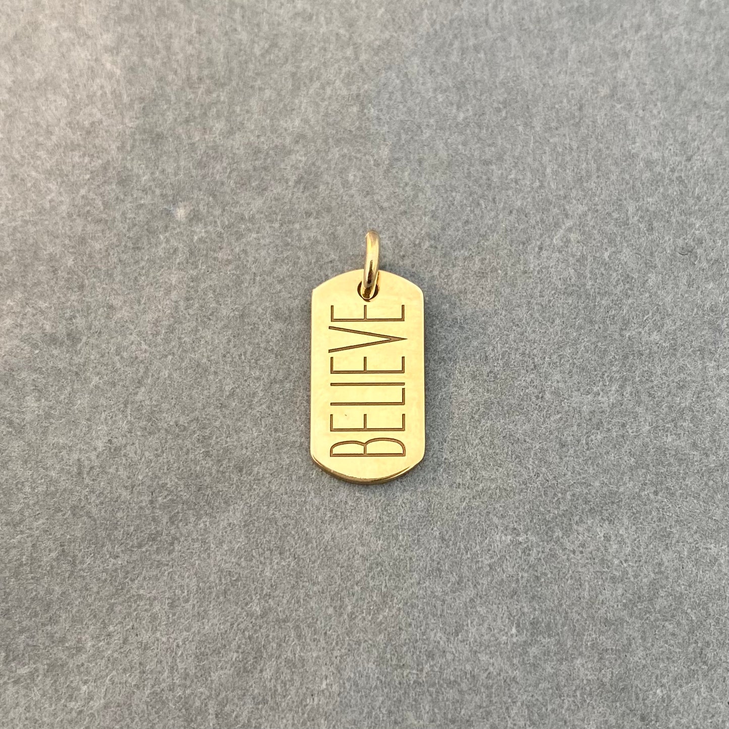 BELIEVE | medium tag pendant