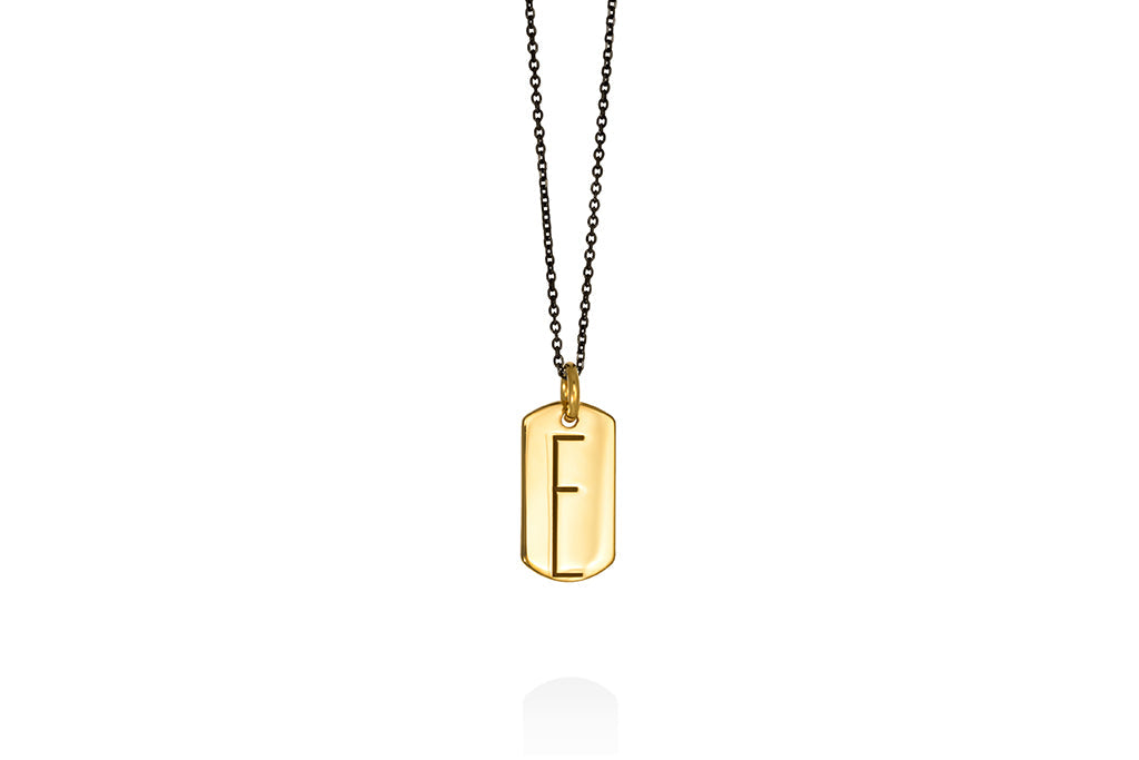 Monogram | mini tag 18k gold plated vermeil pendant