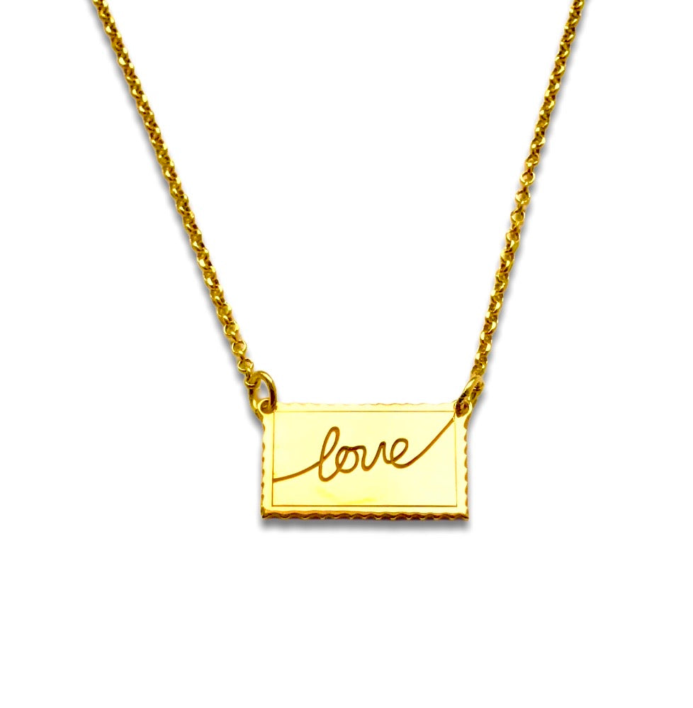 Love postcard necklace