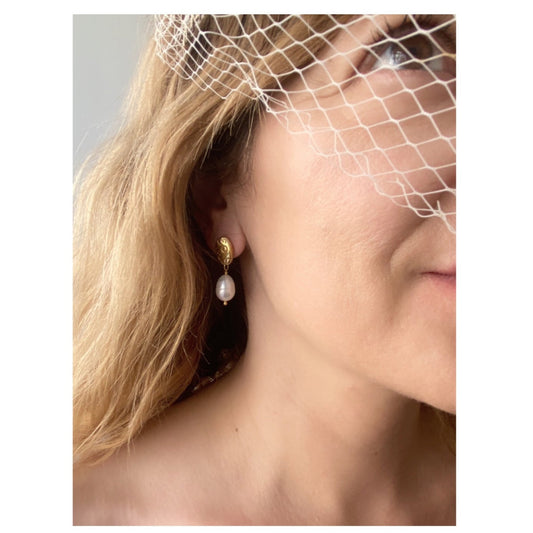 έρως | eros pebble earrings with pearl