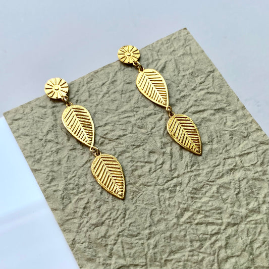 Fyllo velonies/stitches | long earrings silver or goldplated