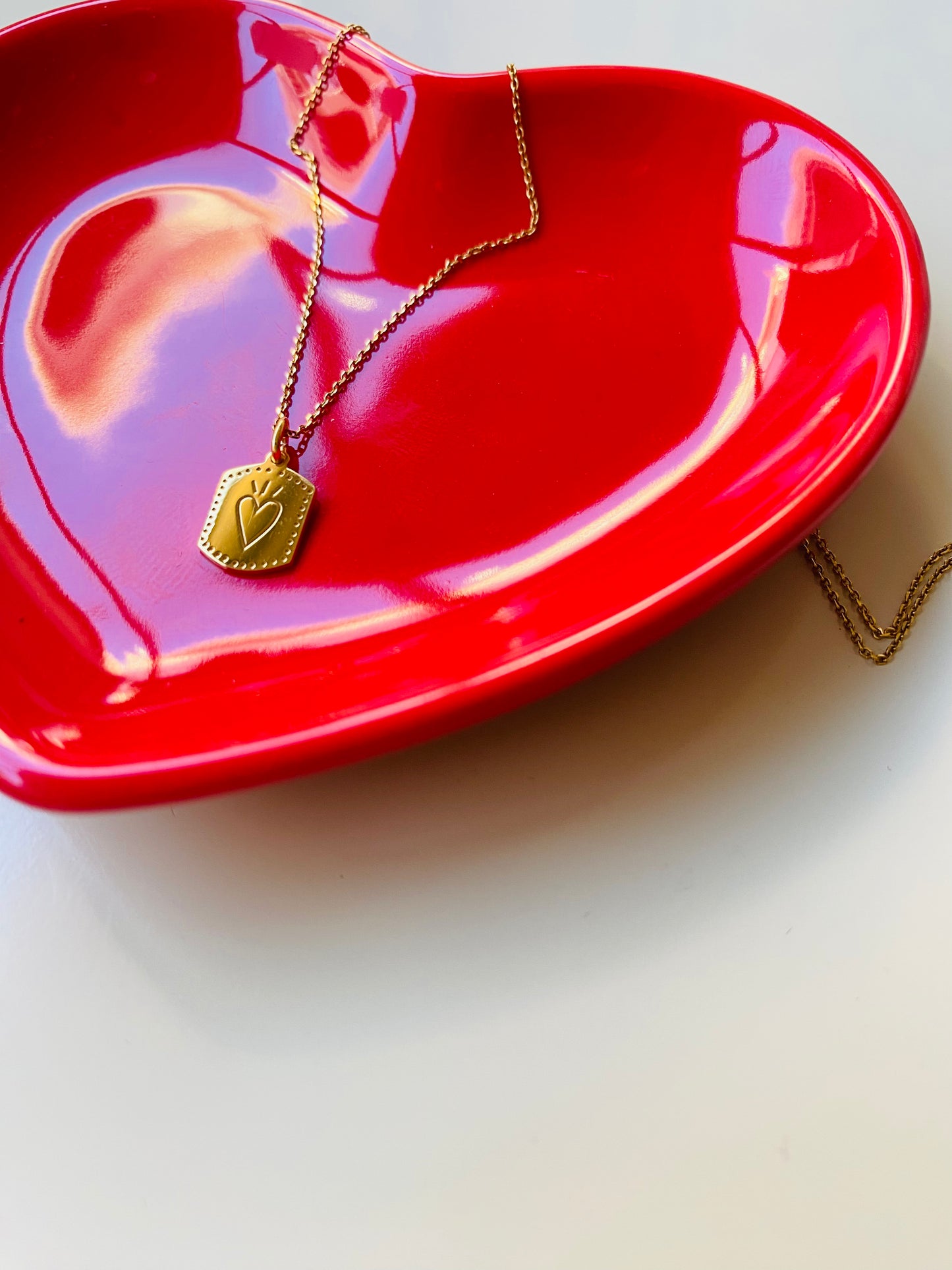 Tattoo HEART | mini tag 18k gold plated vermeil pendant