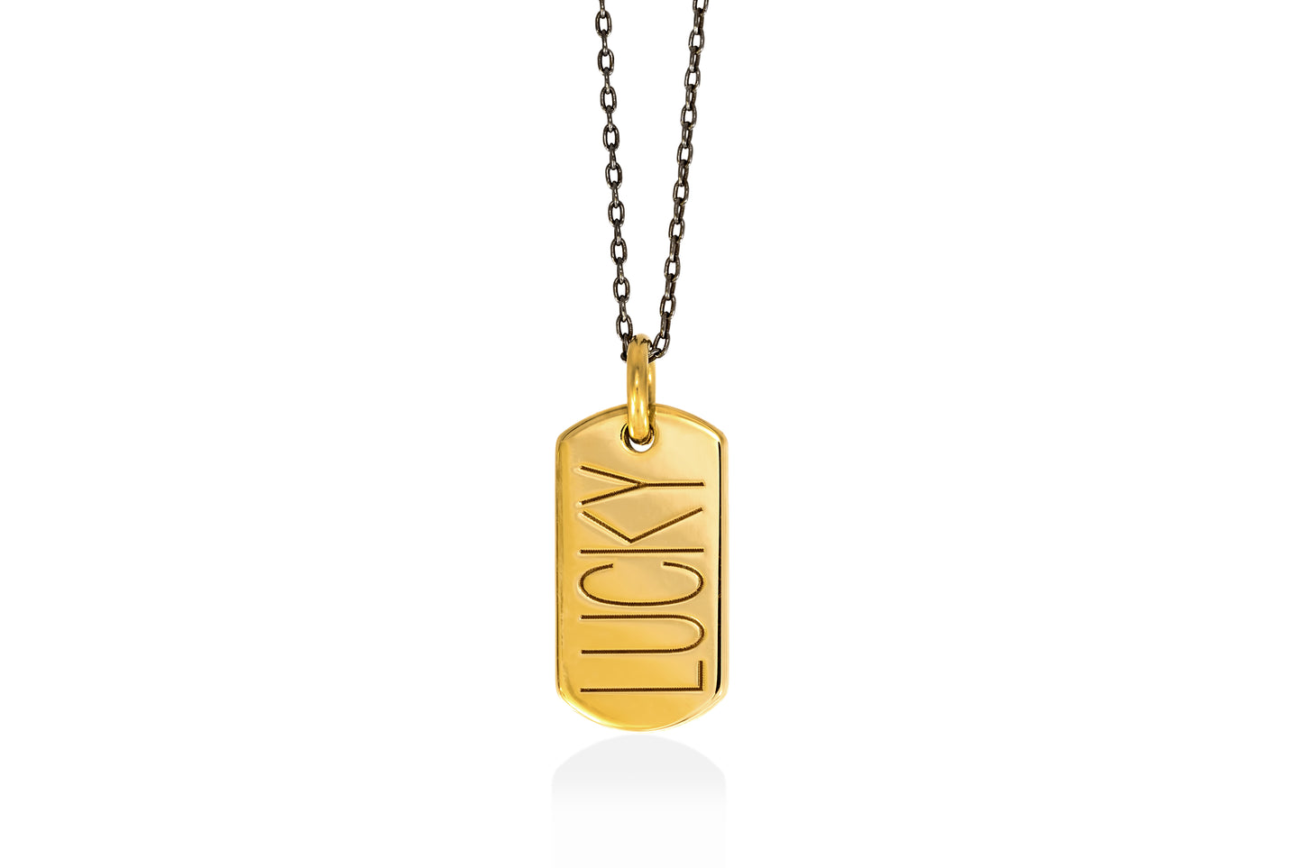 LUCKY | medium tag pendant