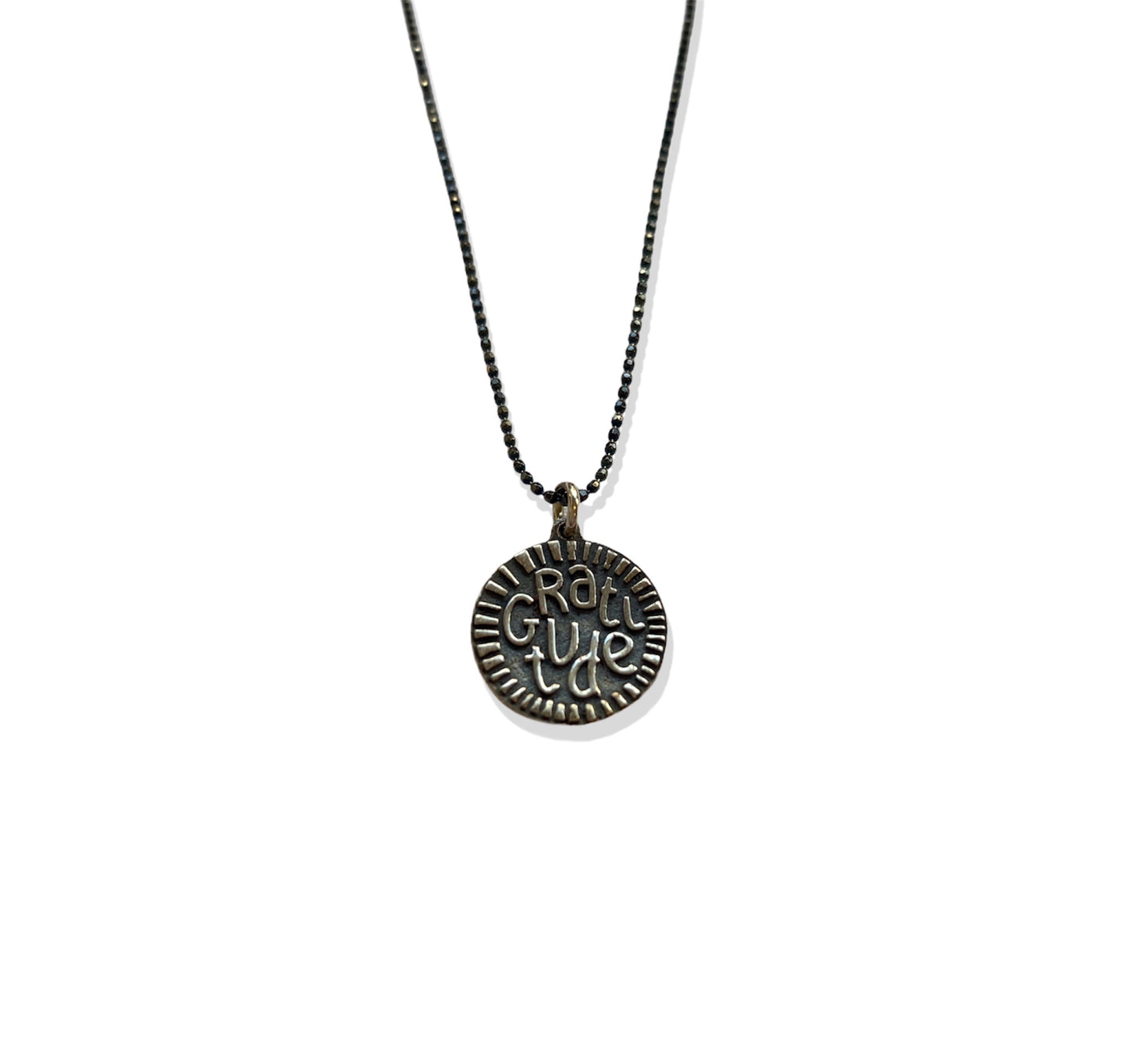 Gratitude | silver coin pendant