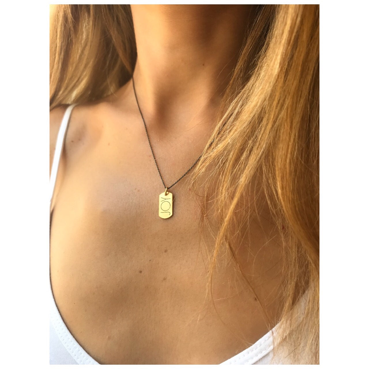 Monogram | mini tag 18k gold plated vermeil pendant