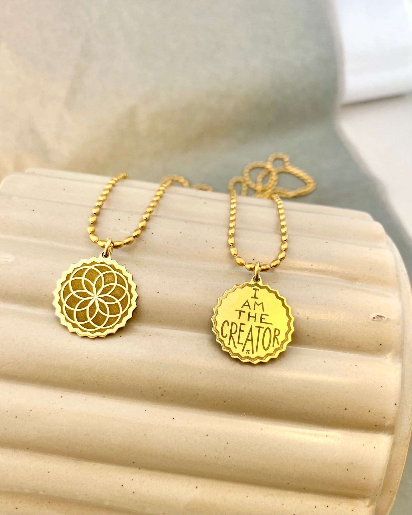 the creator | lucky charm | long brass pendant