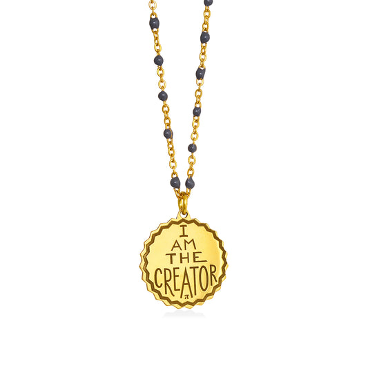 the creator | lucky charm | long brass pendant + colored chain