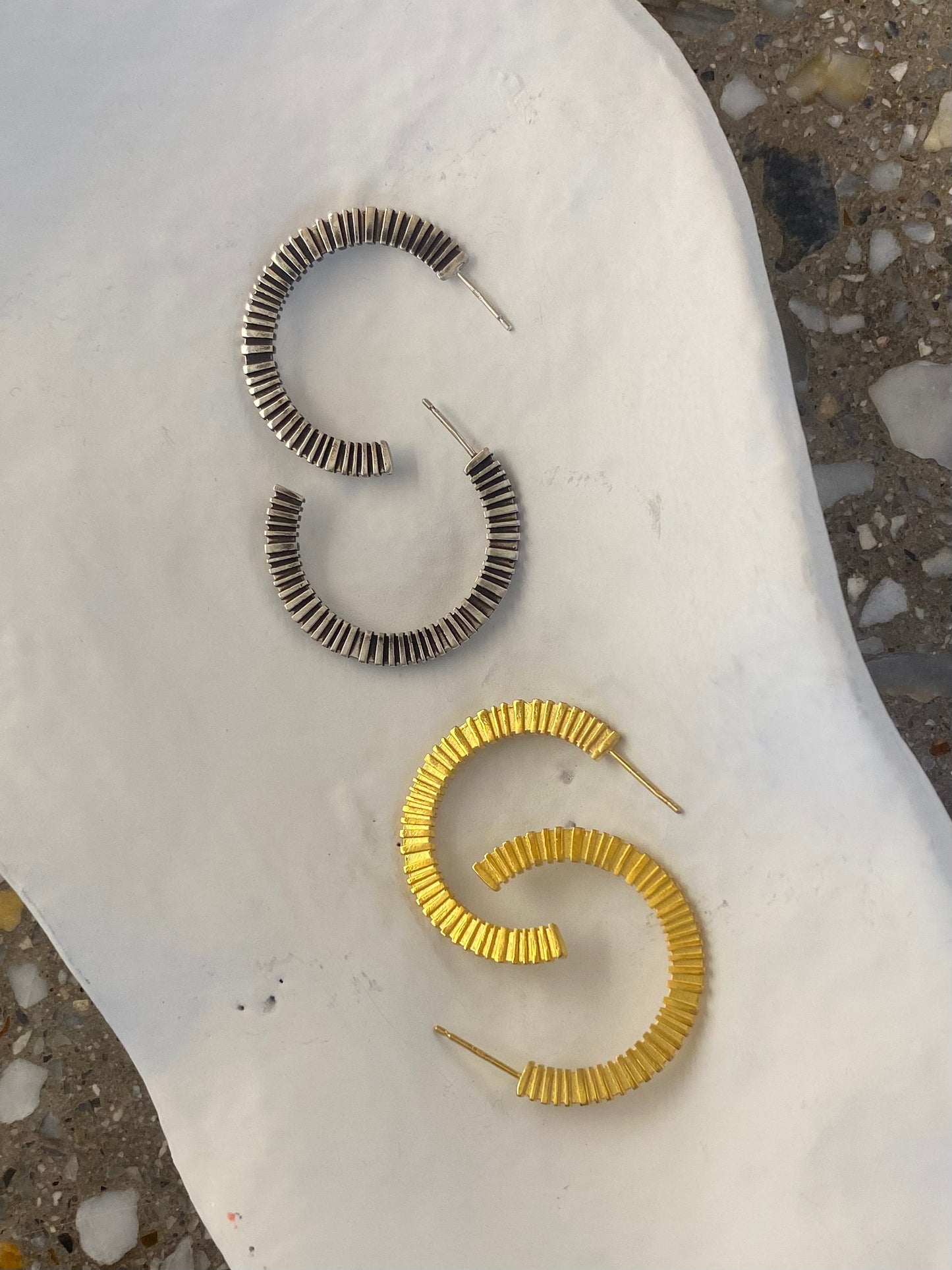 Bandoneon large hoop earrings