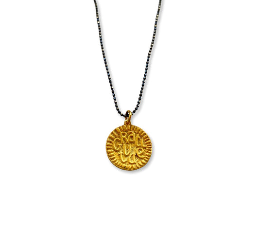 Gratitude | silver coin pendant