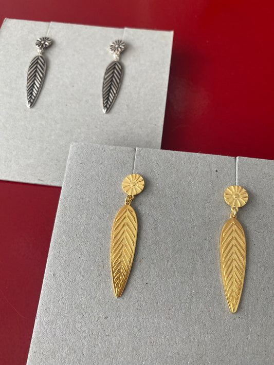 Large fyllo velonies/stitches | earrings silver or goldplated