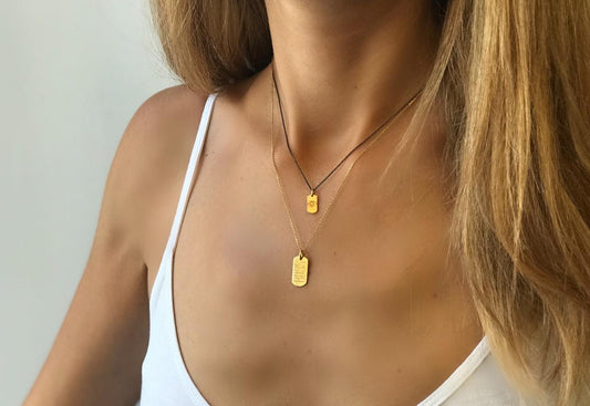 EYE tiny tag goldplated silver pendant