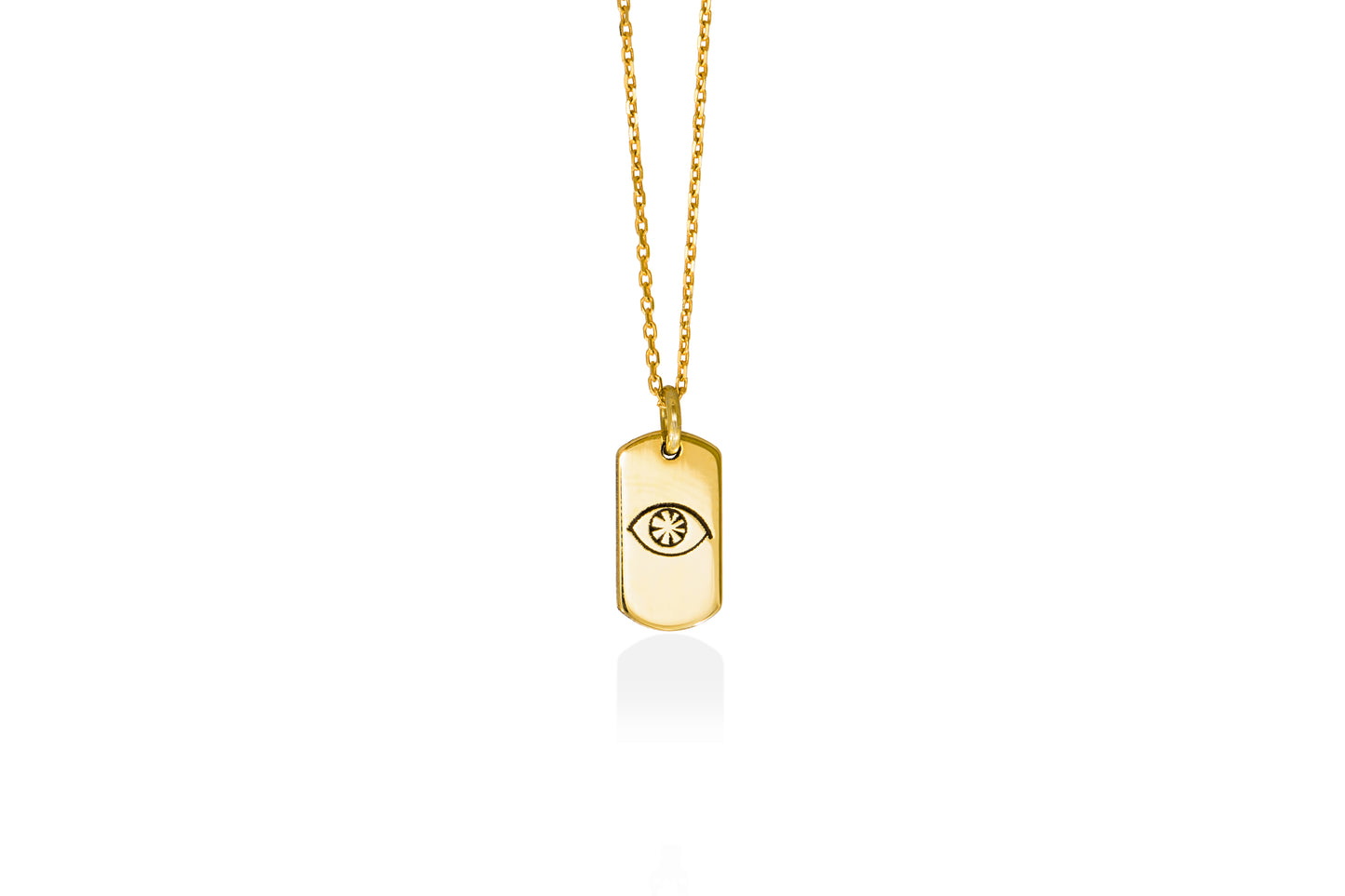 EYE tiny tag goldplated silver pendant
