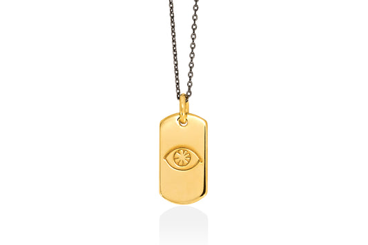 EYE | mini tag 18k gold plated vermeil pendant
