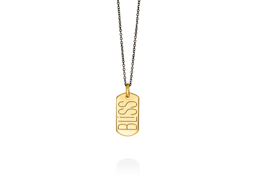 BLISS | mini tag 18k gold plated vermeil pendant