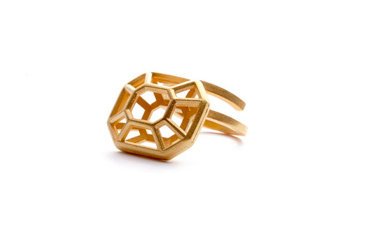 Emerald | large goldplated silver ring