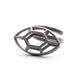 Navette | large rhodiumplated silver ring