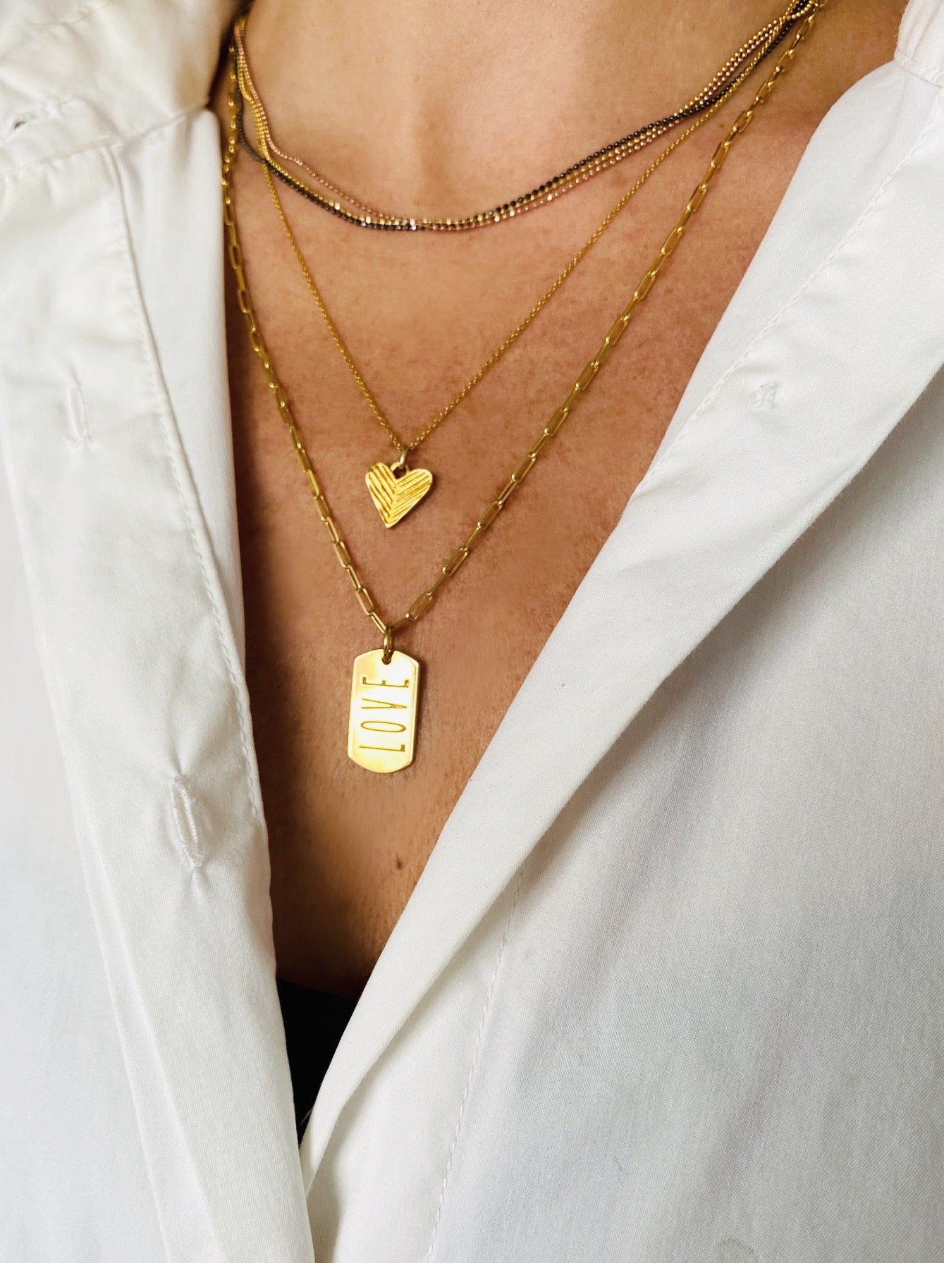 LOVE | medium tag pendant