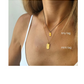 MOMMY | mini tag 18k gold plated vermeil pendant