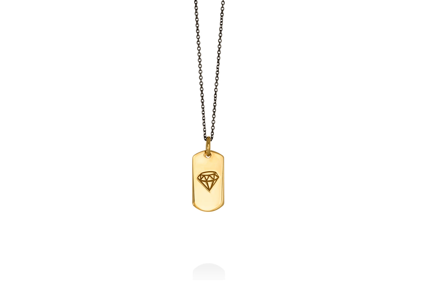 DIAMOND | mini tag 18k gold plated vermeil pendant