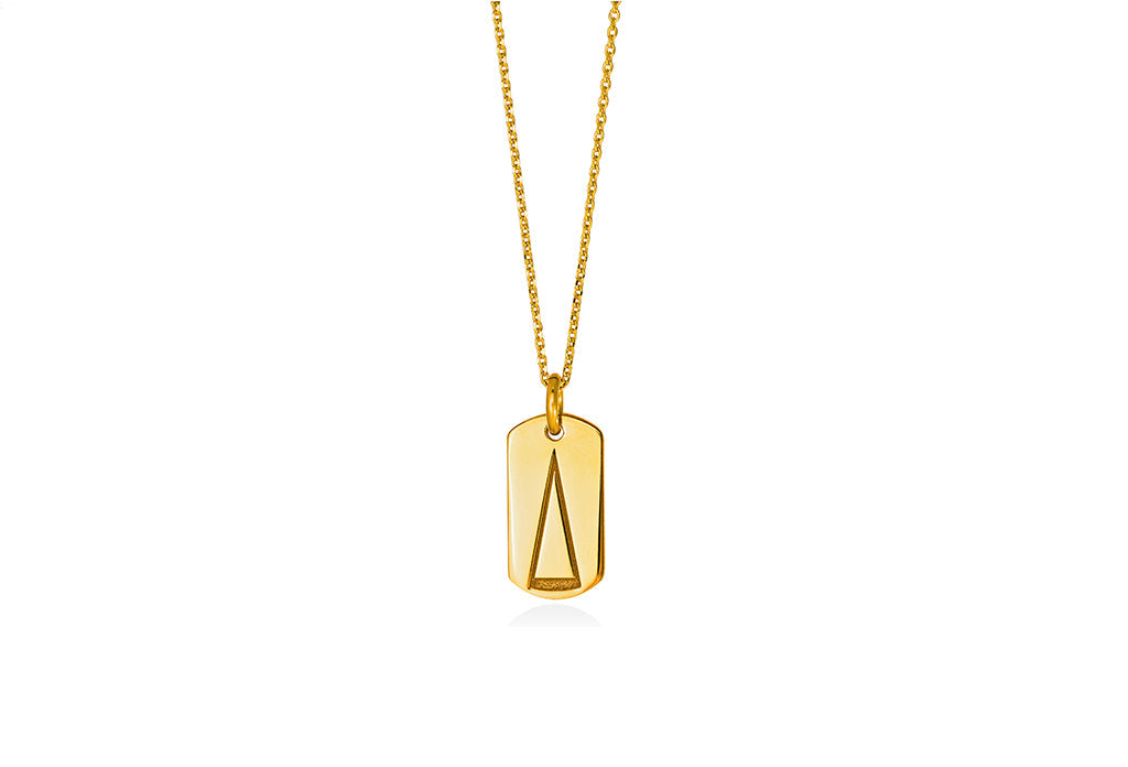 Monogram | mini tag 18k gold plated vermeil pendant